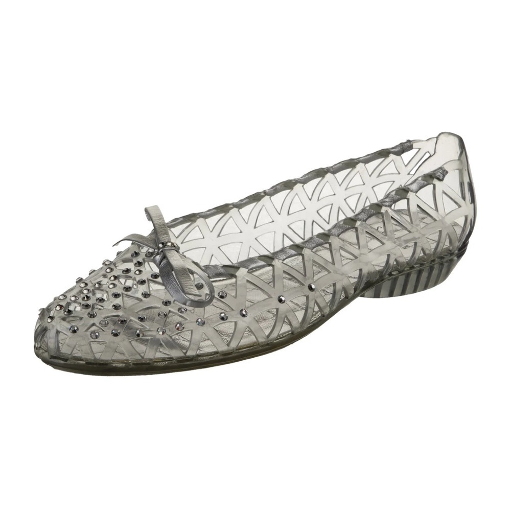 Stuart Weitzman Rubber Bow Accents Ballet Flats